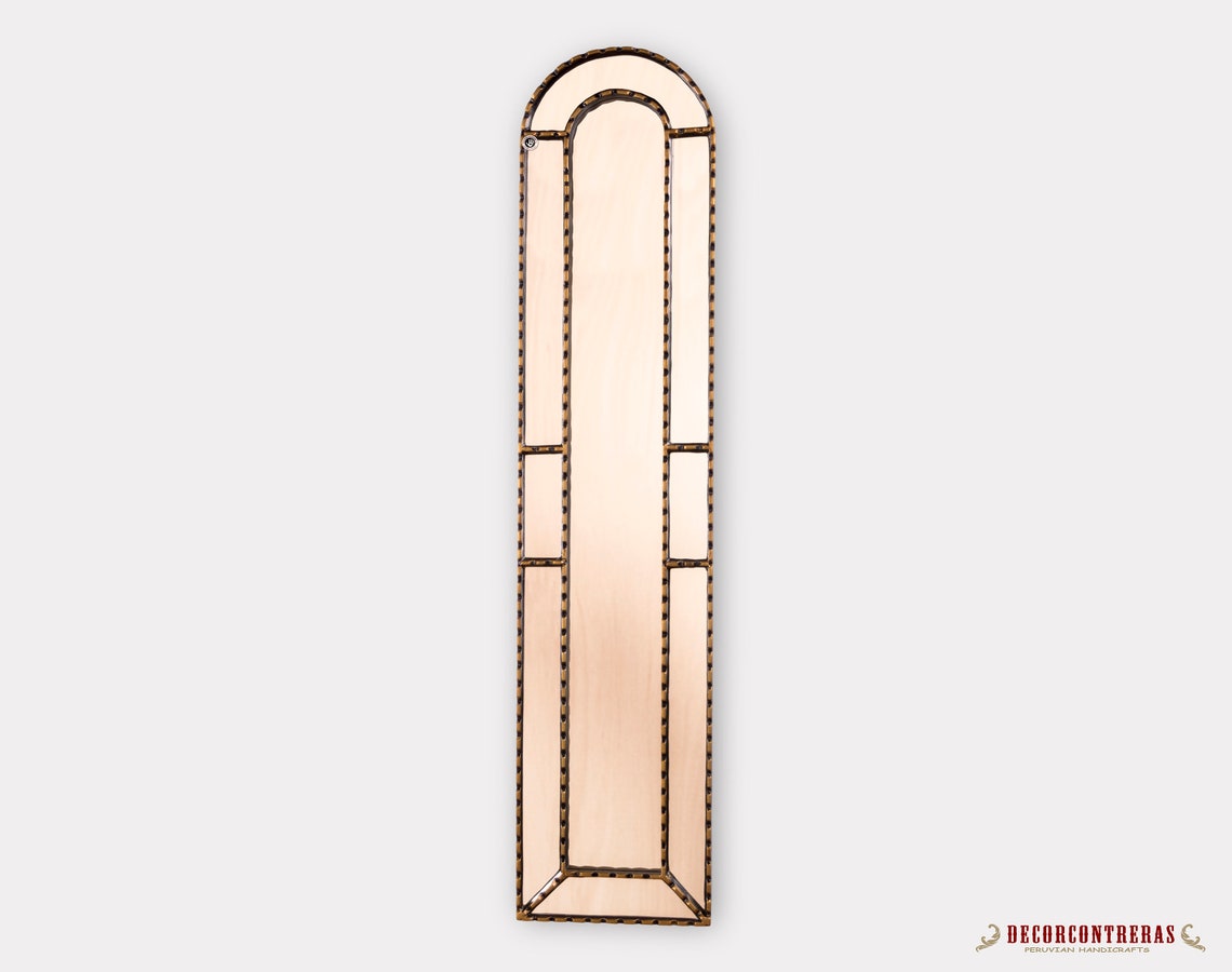 Long Narrow Wall Mirror 35.8tall Gold Wood Framed Wall Etsy UK