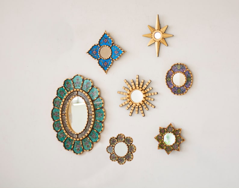 Decorative Small Wall Hanging Mirror Set 7 for Home Wall Art - Etsy