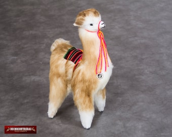 Handgemaakte vlam knuffeldier in Baby Alpaca, Zeer zachte alpaca knuffeldier, Unieke geschenken voor hen, Peruaanse knuffels, DecorContreras