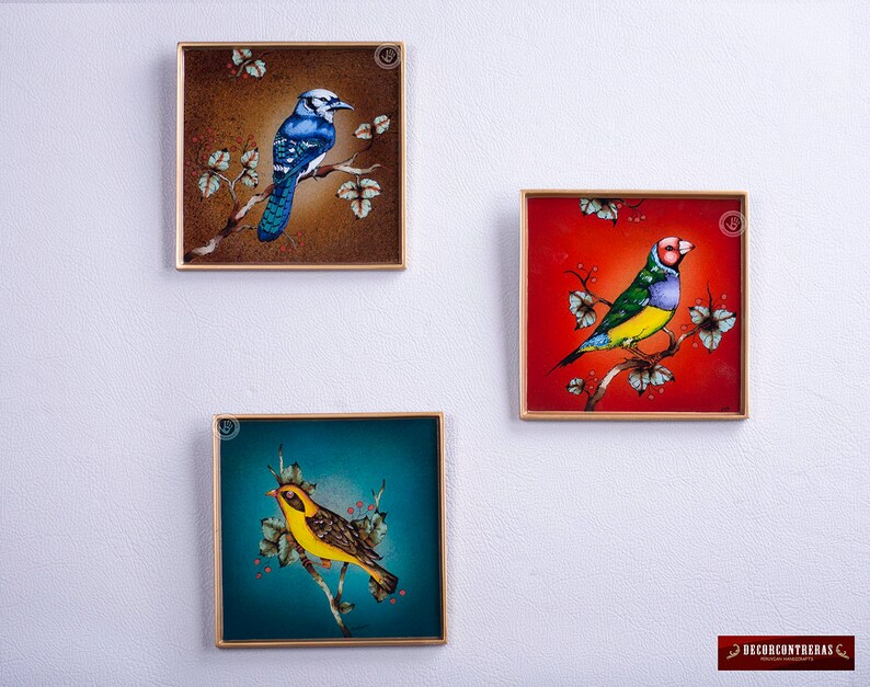 Wall Art Peruvian Handmade Birds Design Ornaments Set Wall Art Peruvian Handmade Birds Design Ornaments Set Image