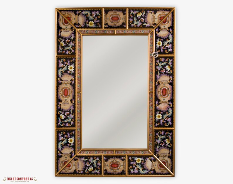 Extra Large Wall Mirror 40x29in From Peru Concave Rectangular For Painting On Glass Hanging Art And Crafts
