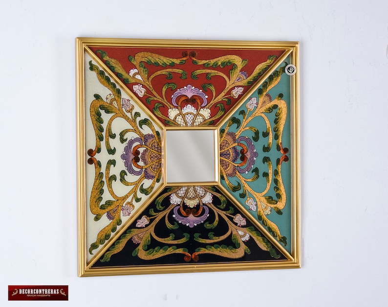 Decorative Square Wall Mirror Peruvian Multicolor Accent - Decorative Wall Mirrors Nz Decorative Square Wall Mirror Peruvian Multicolor Accent - Decorative Wall Mirrors Nz