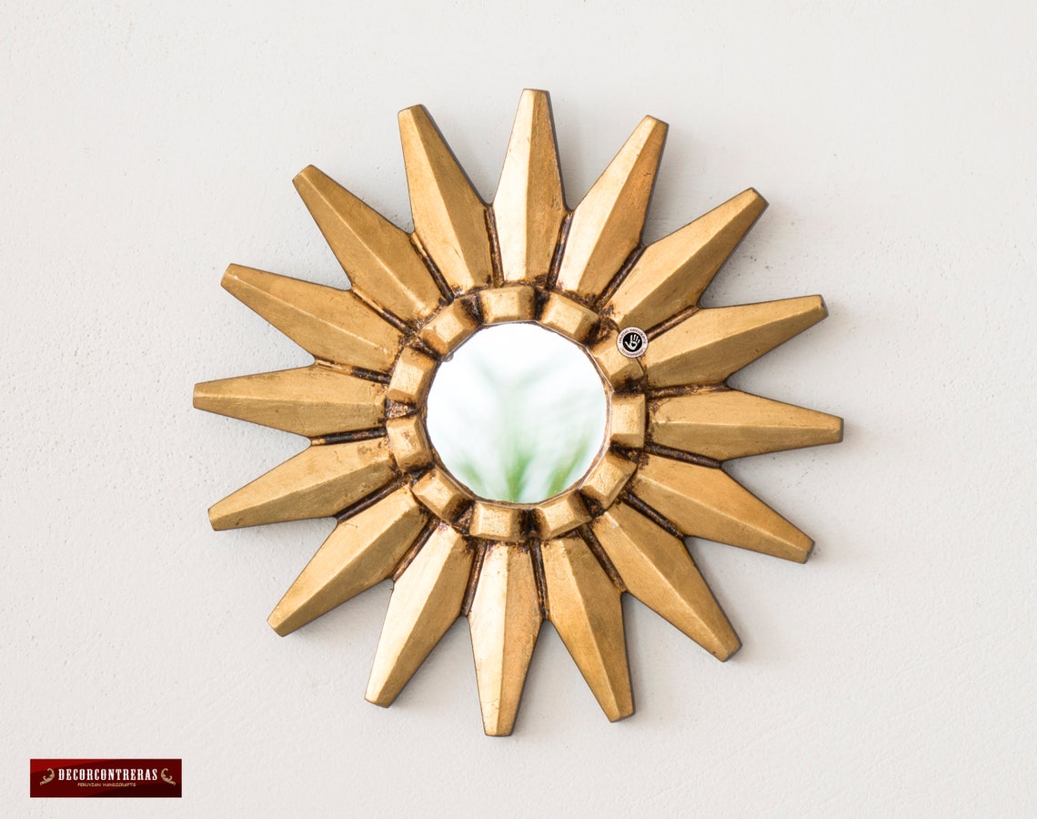 Small Gold Sunburst Mirror Set 3 golden Stars Etsy