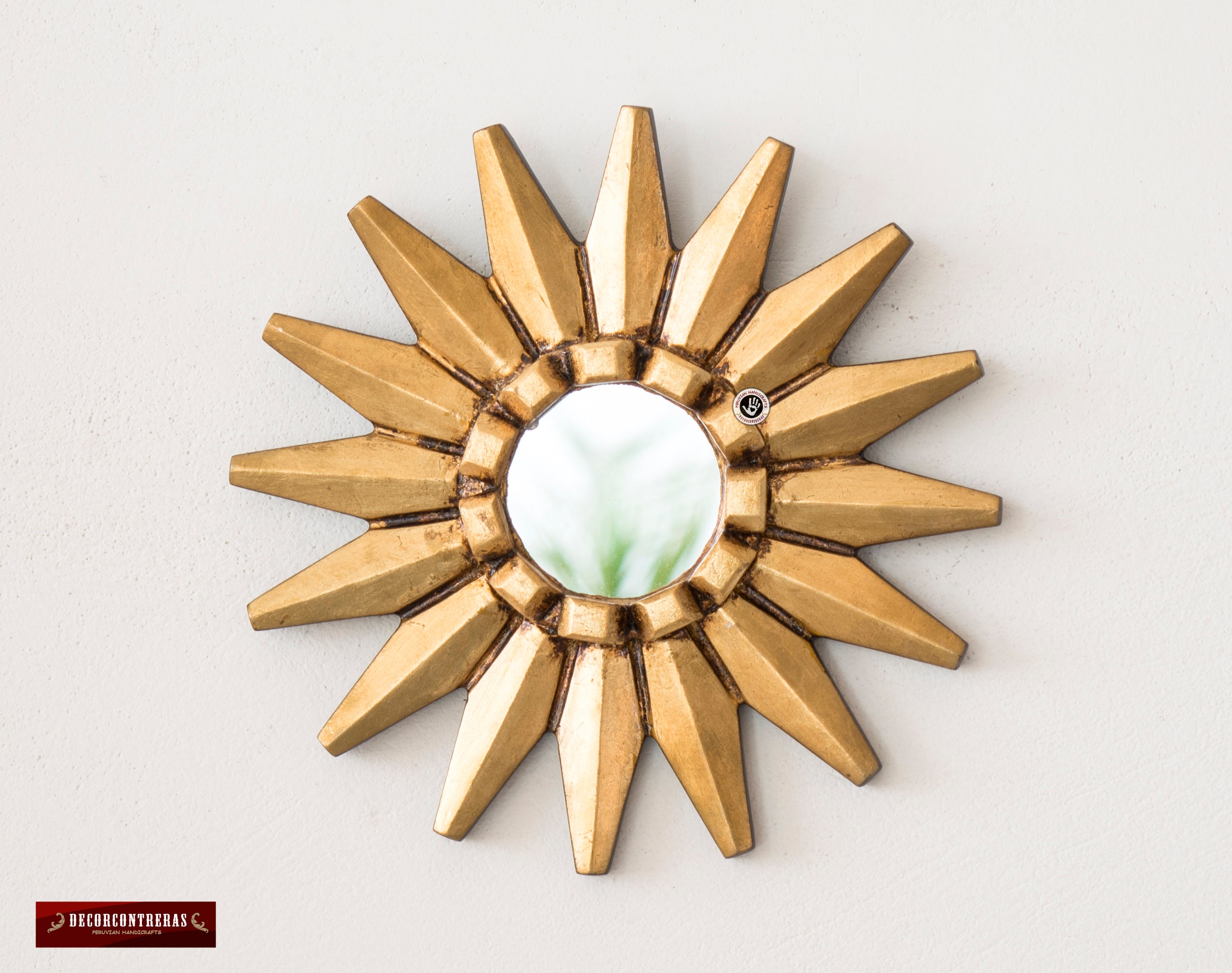 Small Gold Sunburst Mirror Set 3 golden Stars Etsy