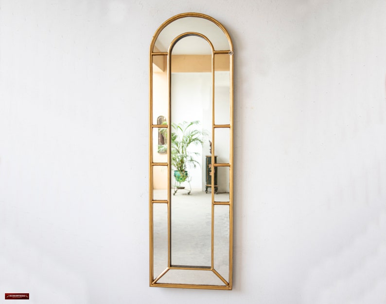 Large Modern Narrow Hanging Mirror Home Wall Decor Gold Etsy