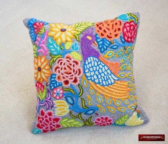Peruvian Throw Wool Pillow Cover 40x40 Colorful Peacock Etsy Mesmerizing Peruvian Decorative Pillows Peruvian Throw Wool Pillow Cover 40x40 Colorful Peacock Etsy Mesmerizing Peruvian Decorative Pillows