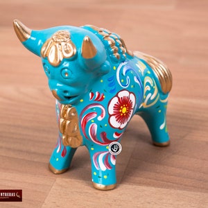 Handmade Pottery Bull Figurine | Clay Sculpture  | Peruvian Folk Art | mothers day gift | Unique Gift for Her | | Gift for dad