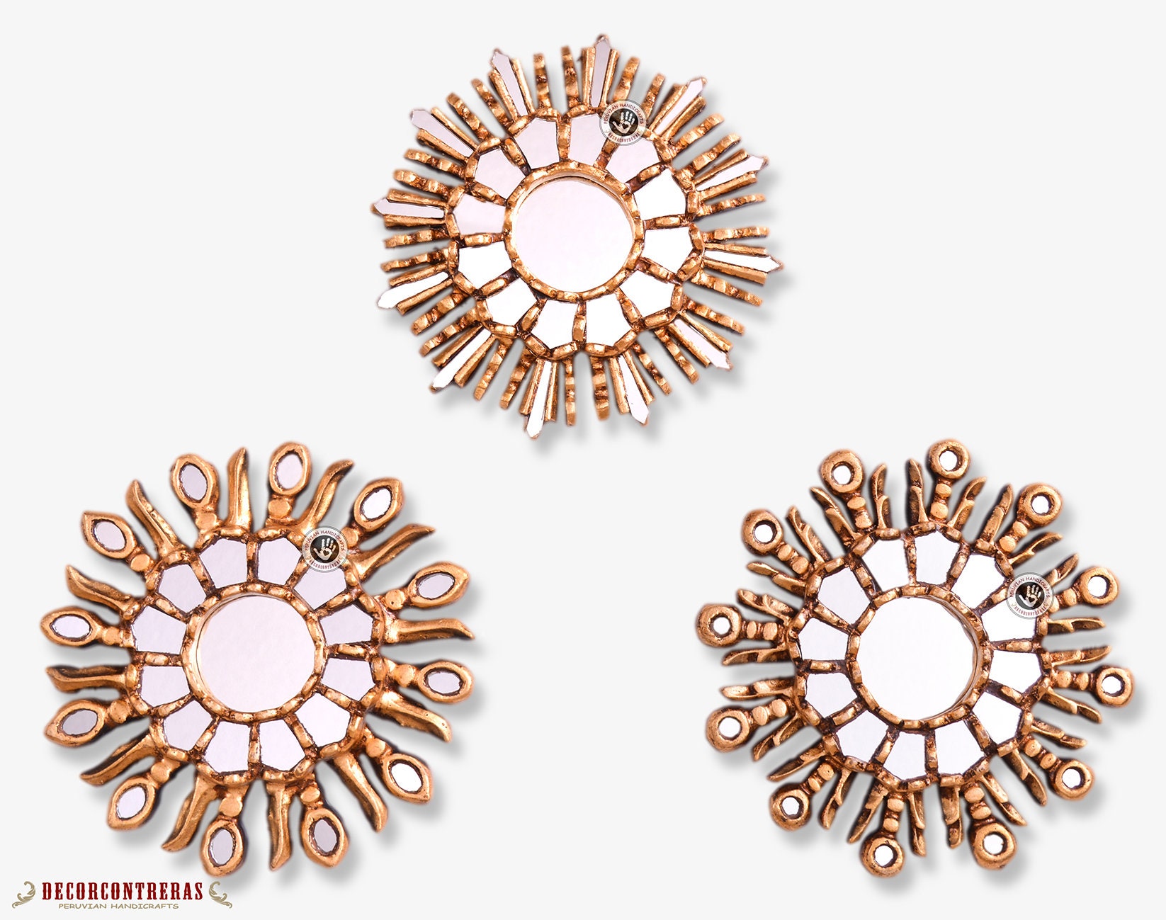 3 piece Small Decorative Mirror set 7.8 Handcrafted Etsy