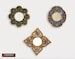 Small Accent Wall Mirror set of 3 - Decorative Vintage mirrors of 6' for wall decor, Peruvian Mirrors Vanity with bronze leaf 'Miraflores' 