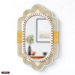 Peruvian Accent Oval Mirror 23.6in for home wall decor and gifts | Vintage Oval Wall art mirror for living room, bedroom decor, bathroom