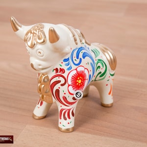 Handmade Pottery Bull Figurine | Clay Sculpture  | Peruvian Folk Art | mothers day gift | Unique Gift for Her | gift for dad
