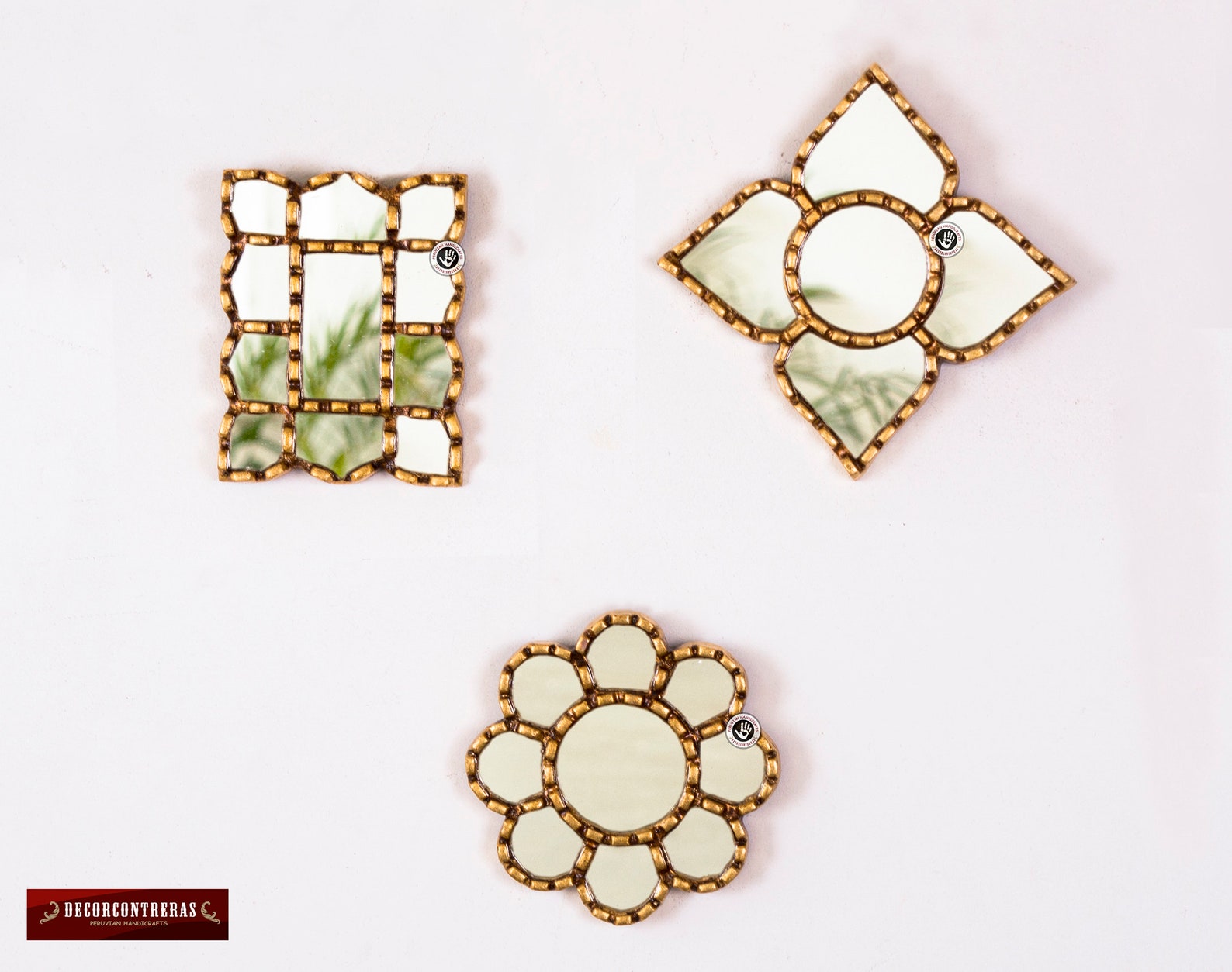 Small Gold Accent Mirror Set 3 for Wall Decorative Collection Etsy