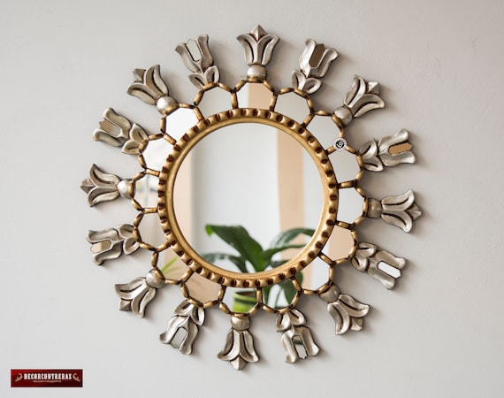 Small Gold Accent Wall Mirror Set of 3 Decorative Vintage Mirrors