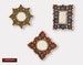 Small Decorative Wall Mirror set of 3 - Accent Vintage mirrors of 6' for wall decor, Peruvian Mirrors Vanity with bronze leaf 'Treasures' 