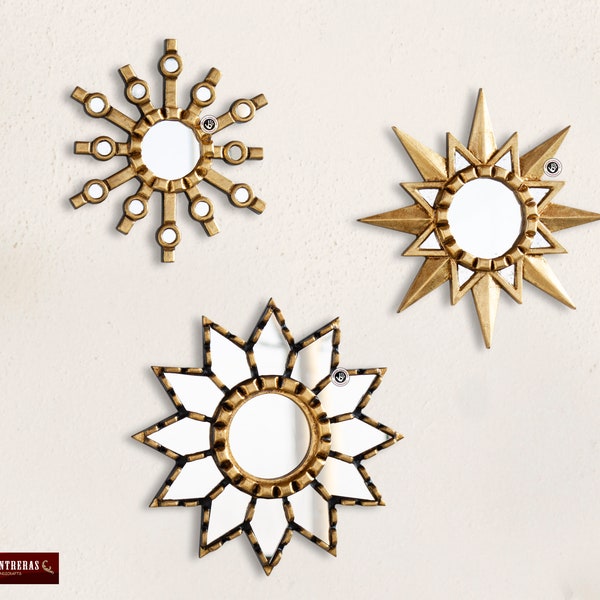 Miroirs décoratifs Cuzco Style Set 3, Décorations avec miroirs faits à la main, Décoration pour la maison, Cadeaux insolites, Miroirs péruviens