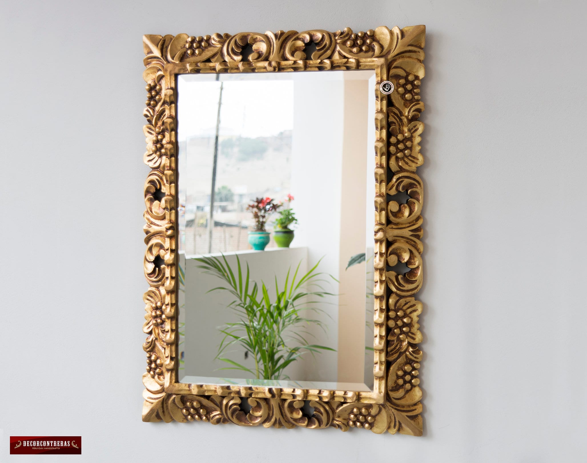Specchio in legno intagliato a mano Golden - Etsy Italia
