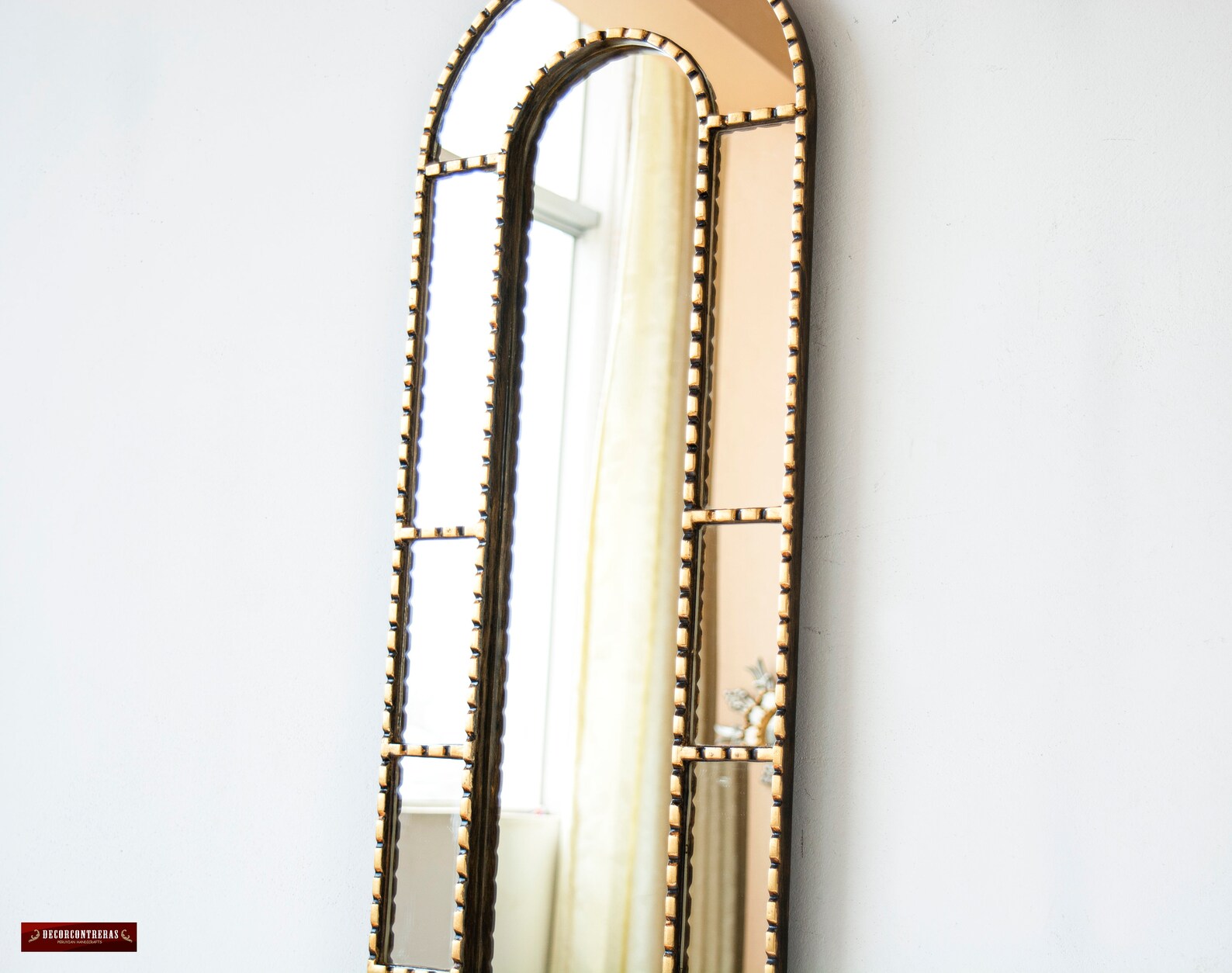 Large Narrow Hanging Mirror Home Wall Decor Gold Frame Etsy