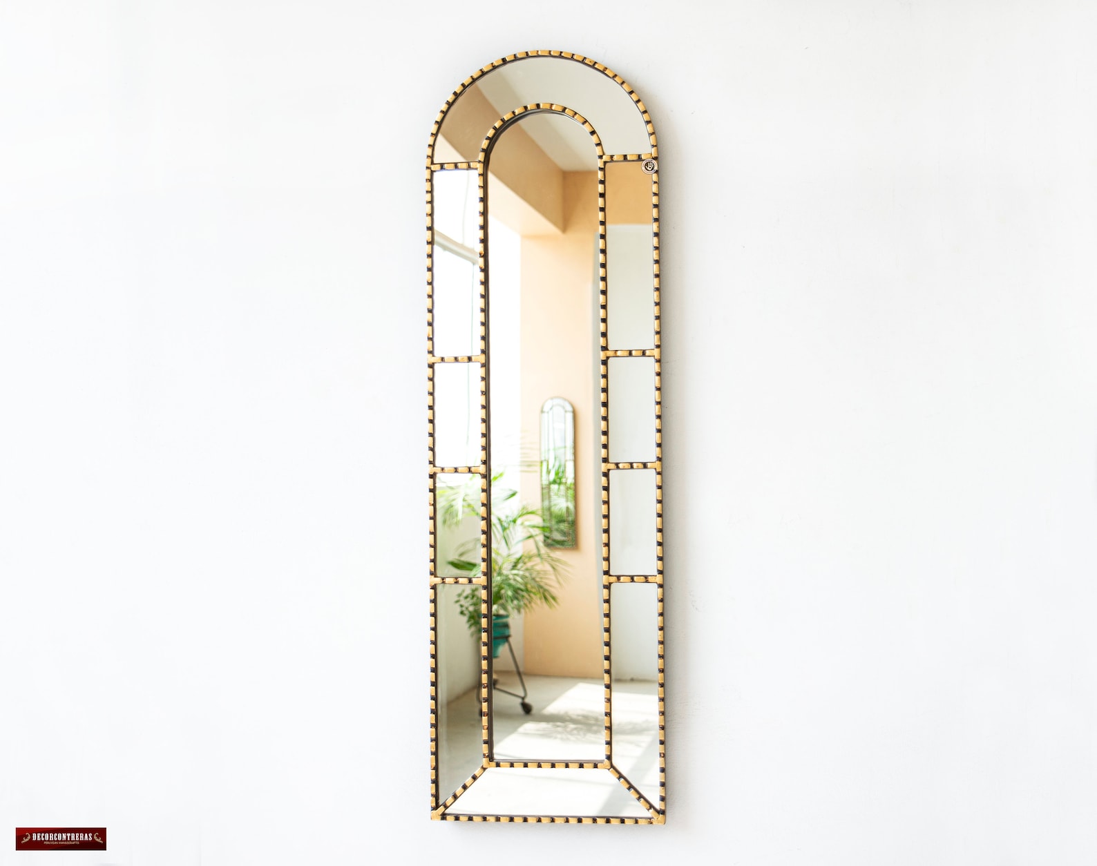 Large Narrow Hanging Mirror Home Wall Decor Gold Frame Etsy