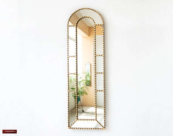 opmerking dorst Fervent Peruaanse lange decoratieve spiegel smalle spiegels goud - Etsy België