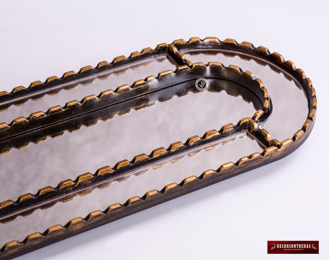 Long Narrow wall mirror 35.8Tall Gold Wood Framed Wall Etsy