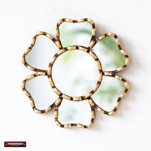Handmade small gold mirror for wall decor | Peruvian decorative mirrors | Housewarming gift | mothers day gift |accent mirror for Home Decor