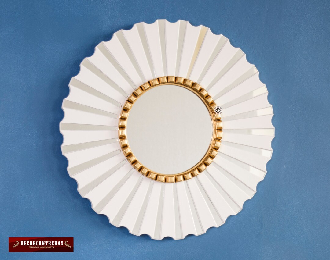 Round White Wall Mirror 19.7 White Accent Round Mirror Etsy