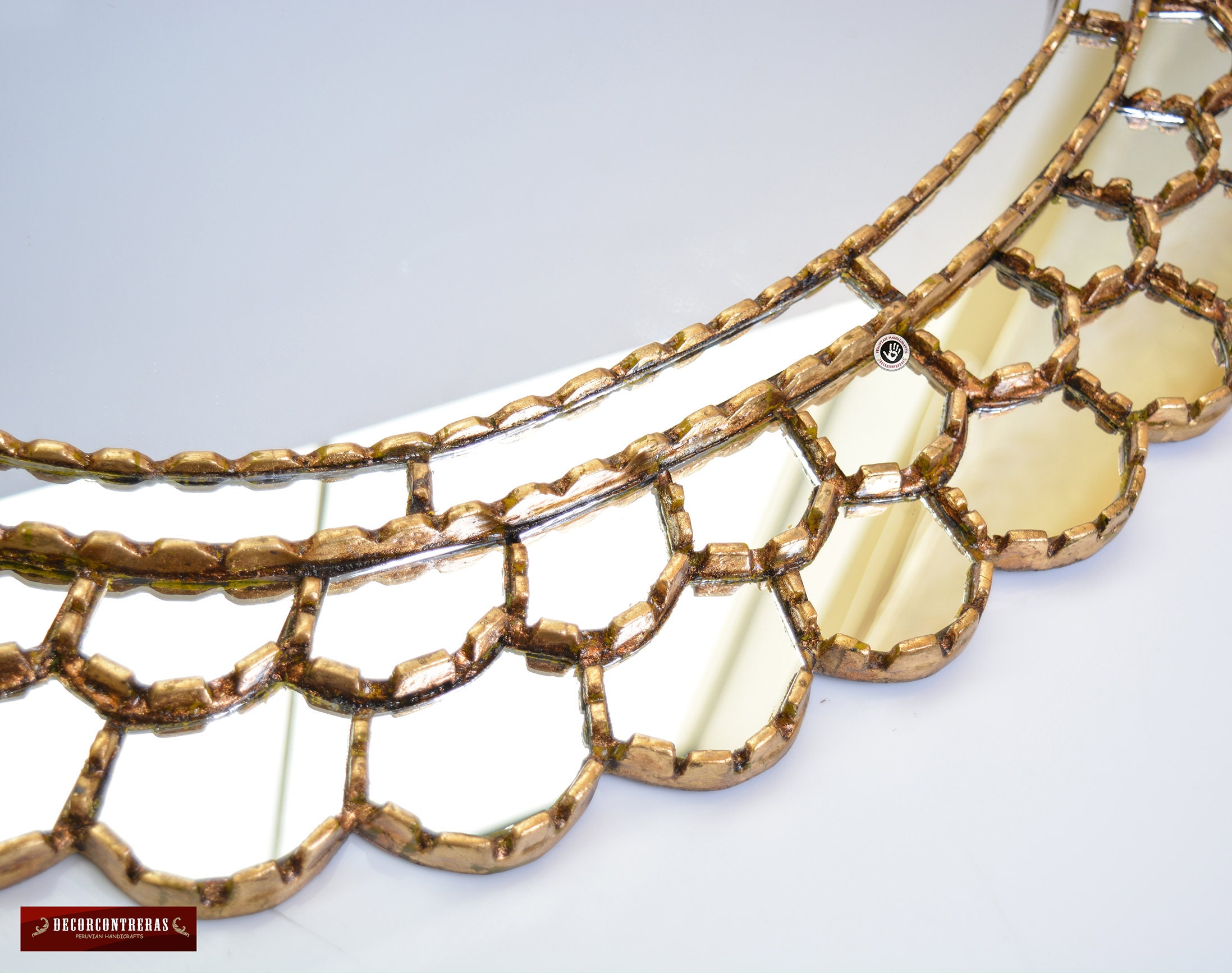 Gold Large Oval Mirror for wall Astral King Sun Etsy