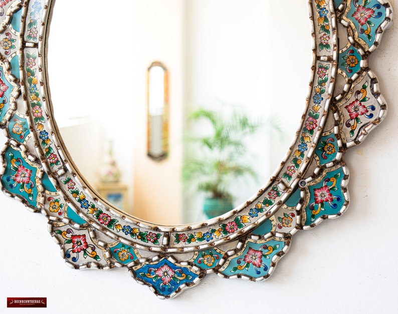 Decorative Round Mirror 23.6in Peruvian Wall Accent Etsy