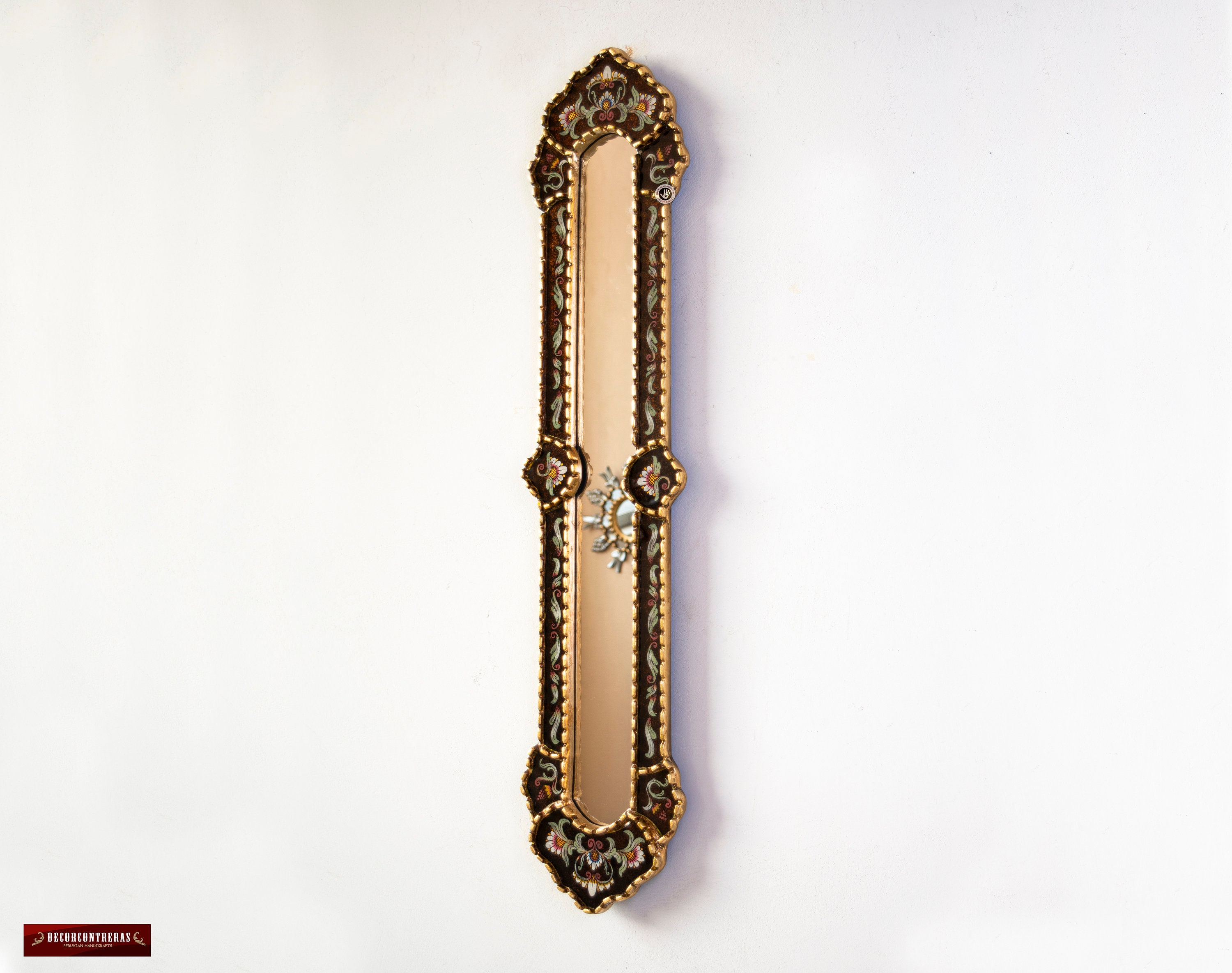 Long Black Narrow Wall Mirror 35.4 Tall Painting on Etsy