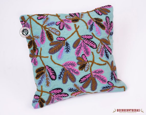 Luxe brodé Décoratif Broderie Housse de coussin 16 X 16/"