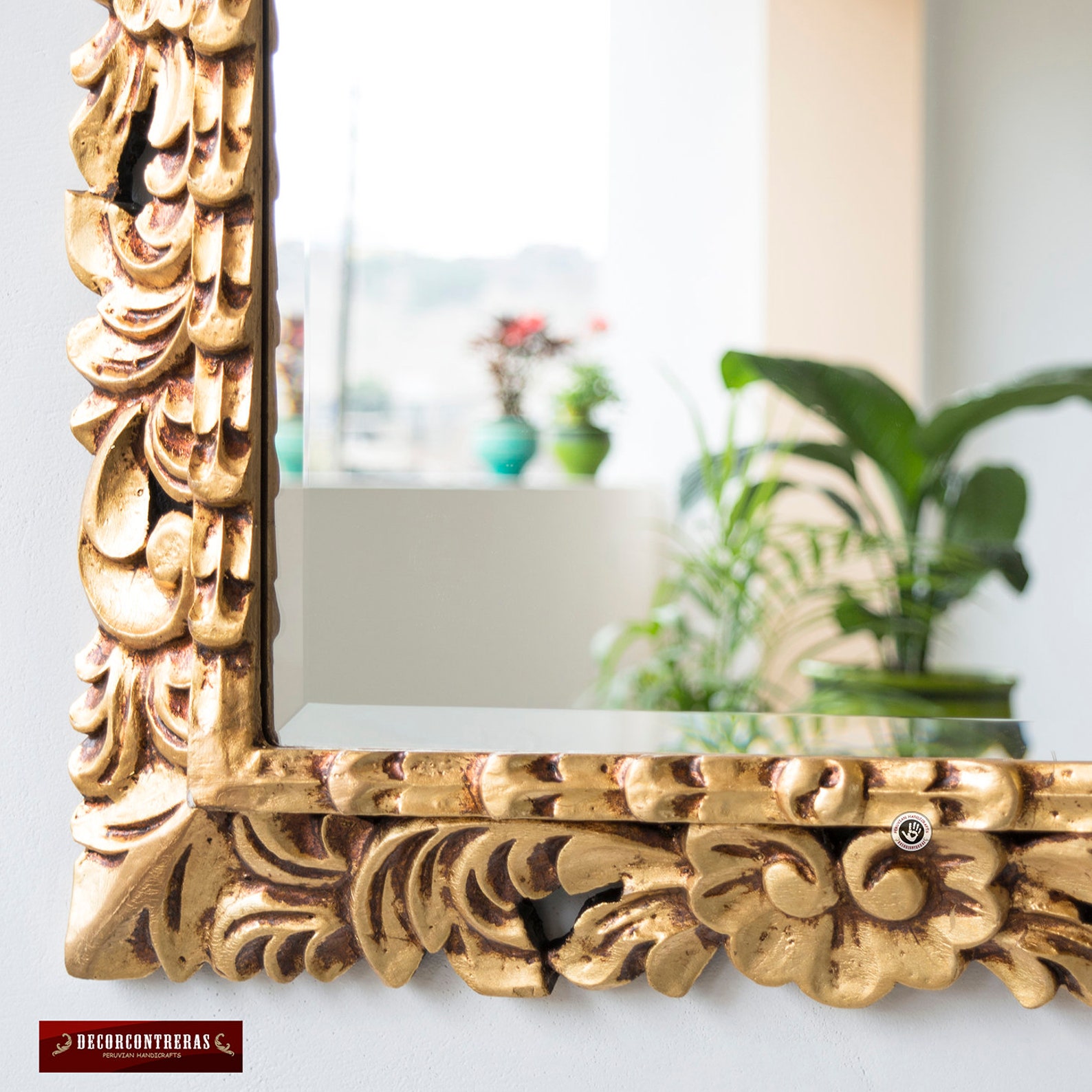 Vintage Gold Tone Hand Carved Wood Frame Ornate Mirror, 29"x21.5", Gold ...