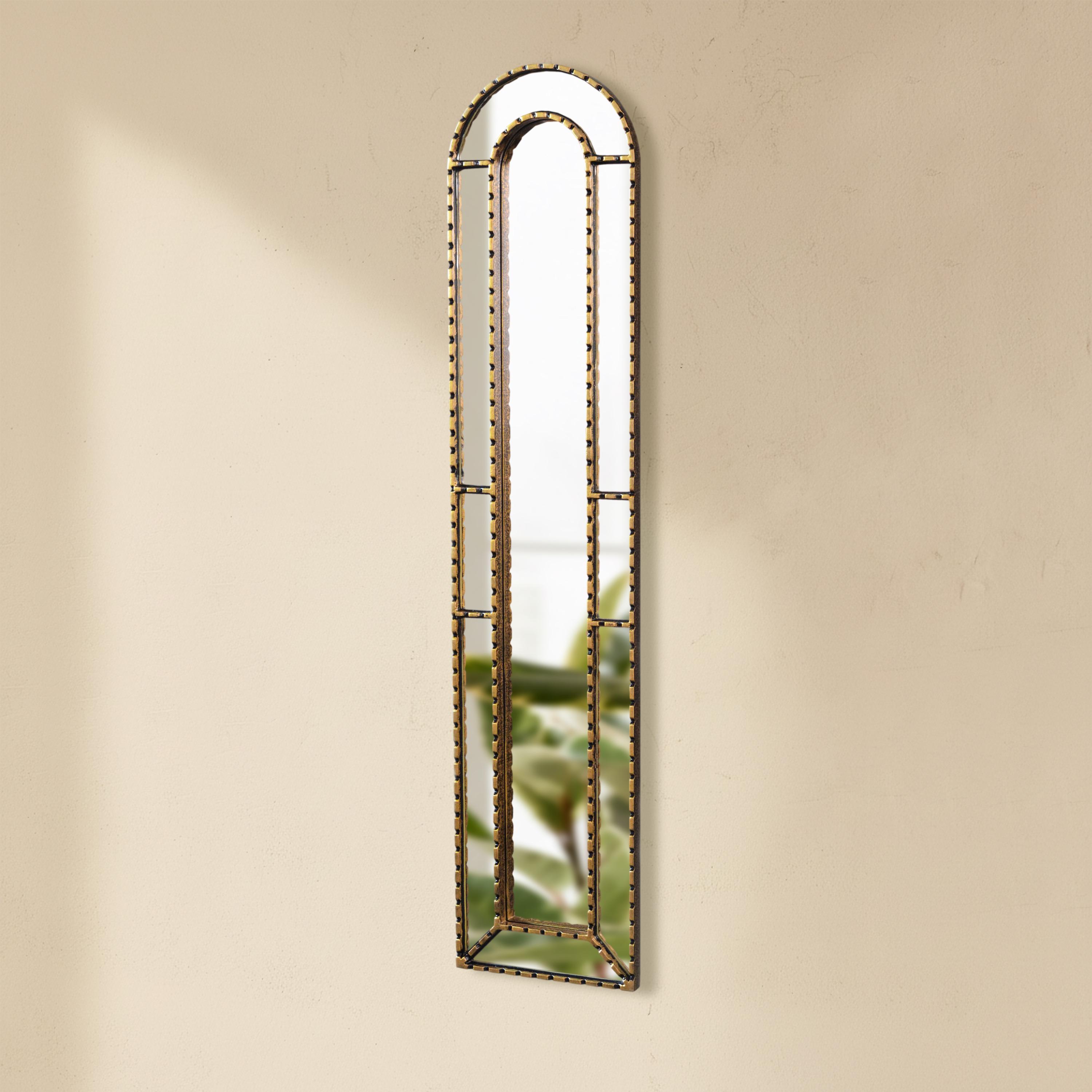 GA Home Specchio ad arco nero, 91,4 x 73,7 cm, specchio da bagno antico con cornice in legno, specchio decorativo barocco vintage per ingresso, camino, soggiorno