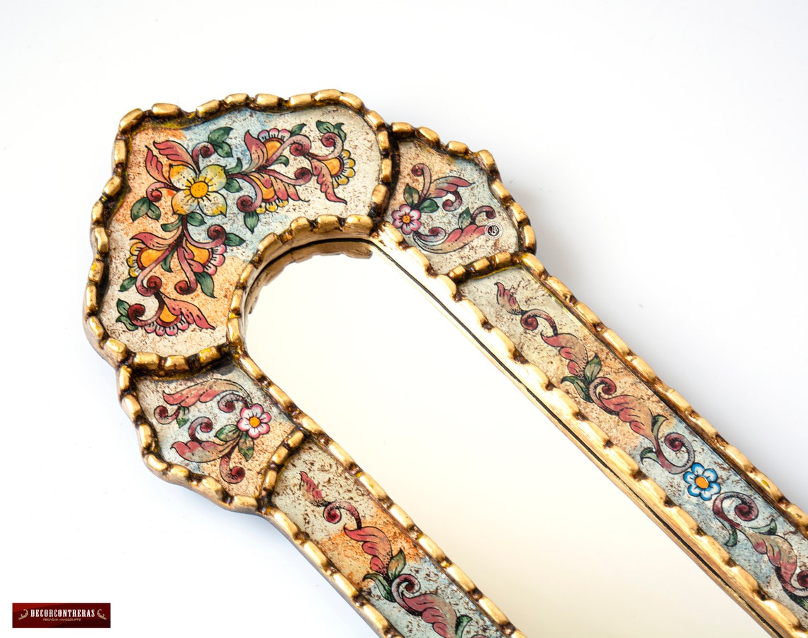 Long Multicolor Narrow Wall Mirror 35.4 Tall Painting Etsy