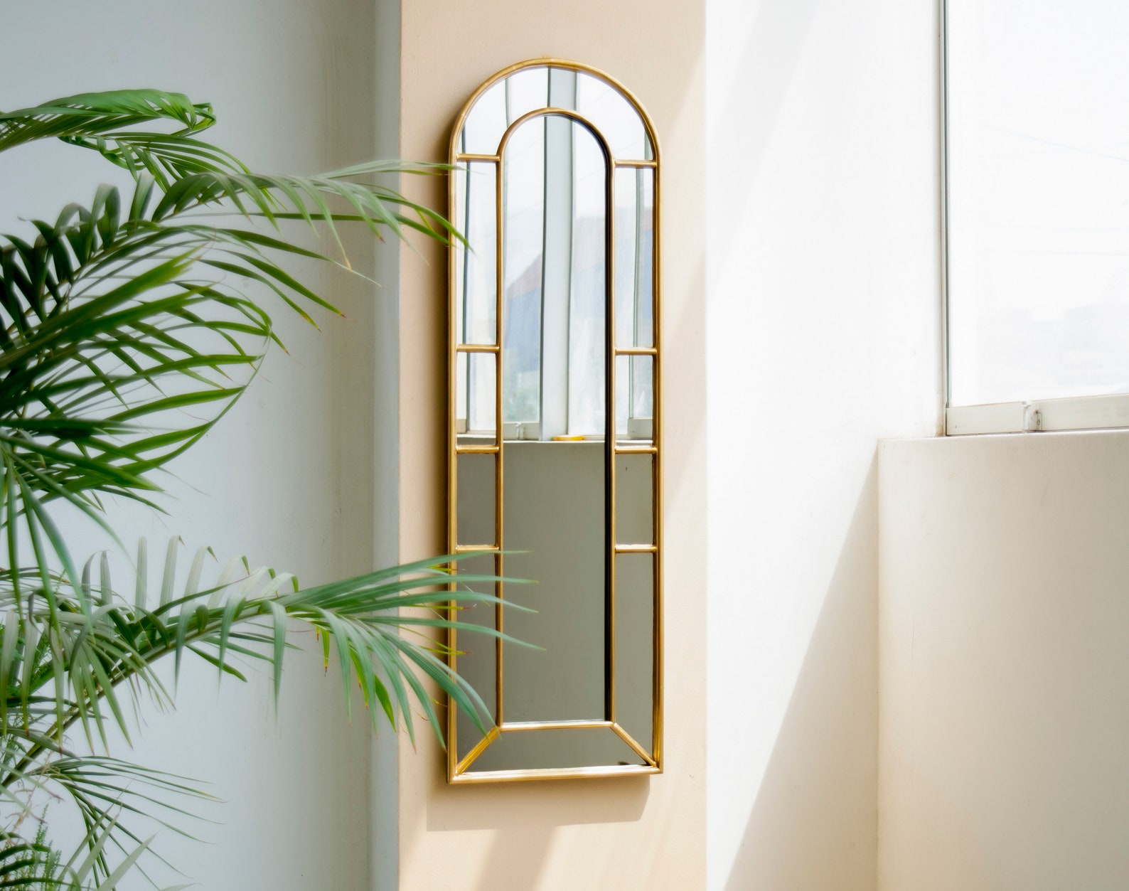 Large Modern Narrow Hanging Mirror Home Wall Decor Gold Etsy