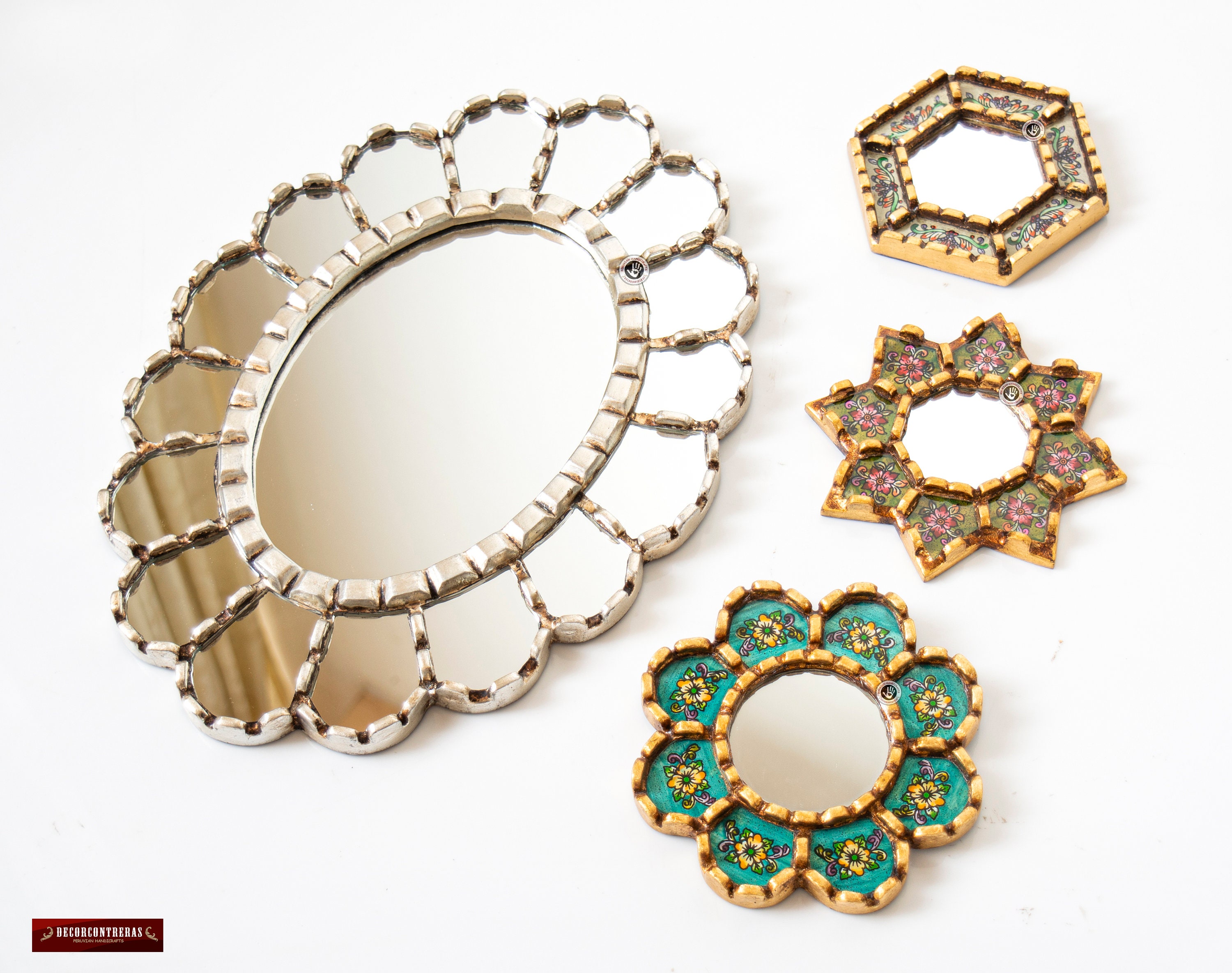 Collection Accent Wall Round Mirror Set 4 Decorative Wall Etsy