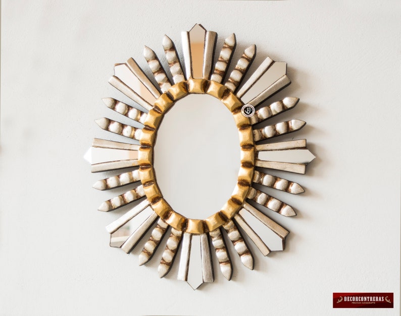 Silver & Gold Sunburst Wall Mirrors Set 3 'Treasures' Etsy