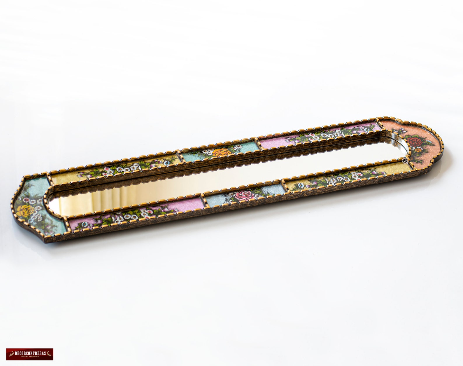 Narrow Hanging Mirror Home Wall Antique Gold Frame Mirror Etsy