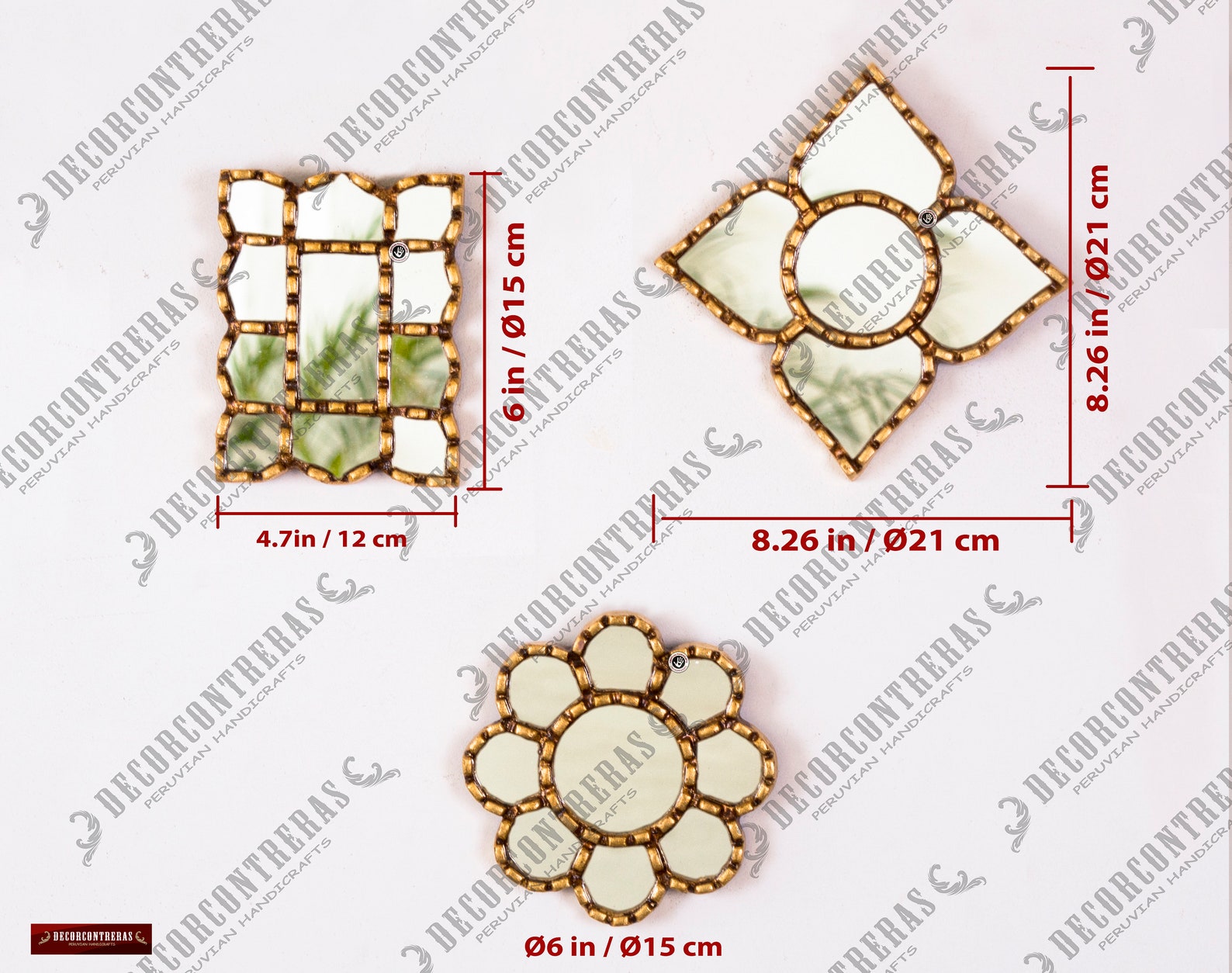 Small Gold Accent Mirror Set 3 for Wall Decorative Collection Etsy