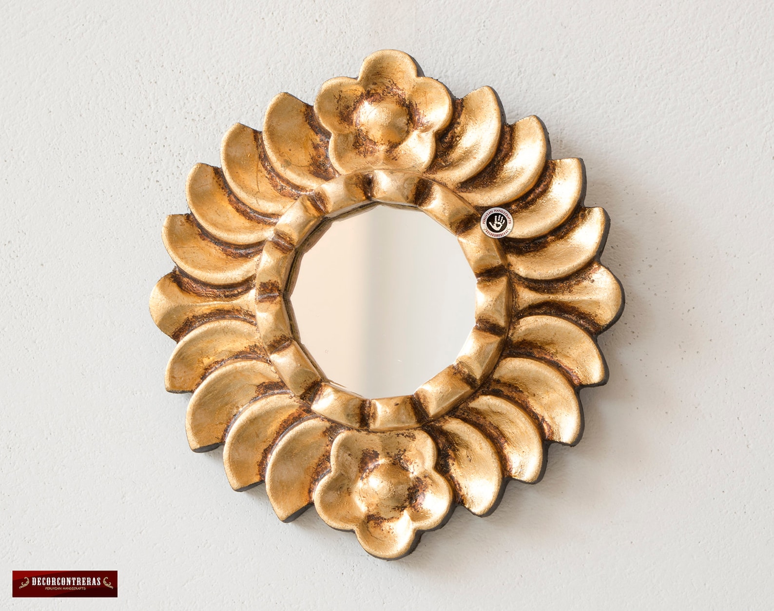 Small Sunburst Mirror set 6 Gold Sun Handmade Etsy