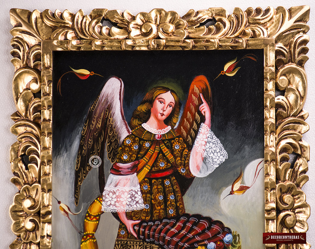 大天使ガブリエル - ペルーの植民地時代のレプリカ絵画 - クスコの木の