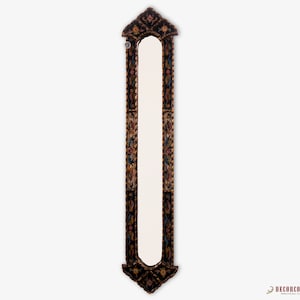 Tall Narrow rectangular wall mirror &quot;Antique Charm&quot;, Decorative Long Mirror 35.4&quot; Tall, Long Decorative Gold Narrow Wood Framed Wall Mirror