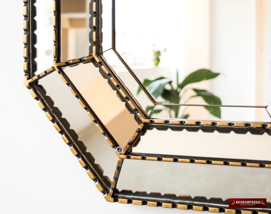 Gold Large Accent Mirror Wall Decor 'andes Luxury' Etsy