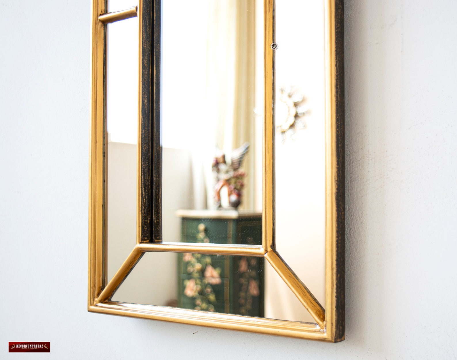 Large Modern Narrow Hanging Mirror Home Wall Decor Gold Etsy