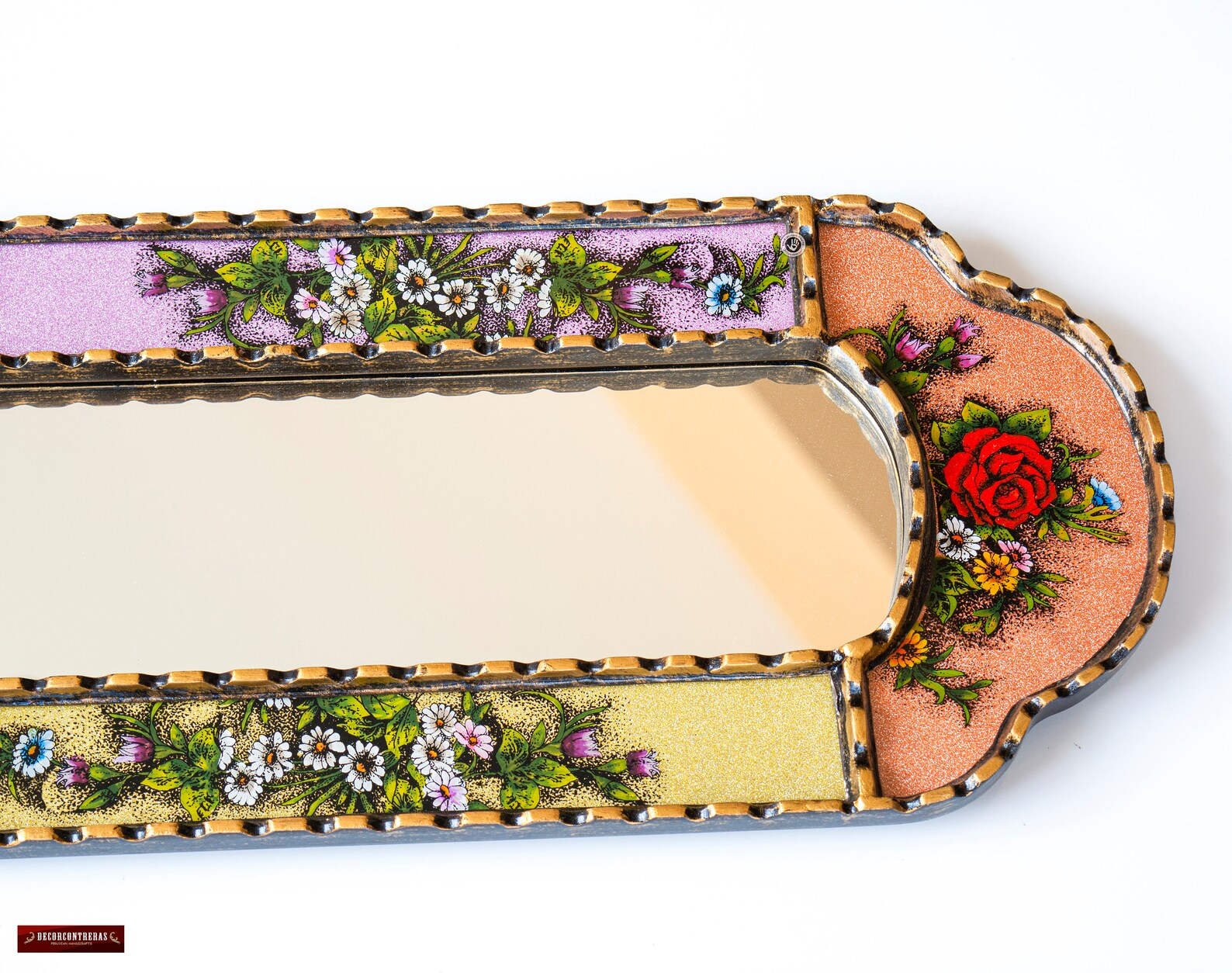 Narrow Hanging Mirror Home Wall Antique Gold Frame Mirror Etsy