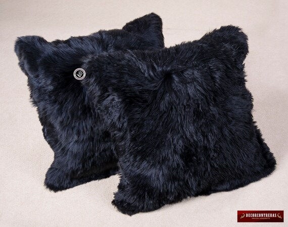 Black Suri Alpaca Fur Pillow Cover 18x18 From Peru Suri Etsy