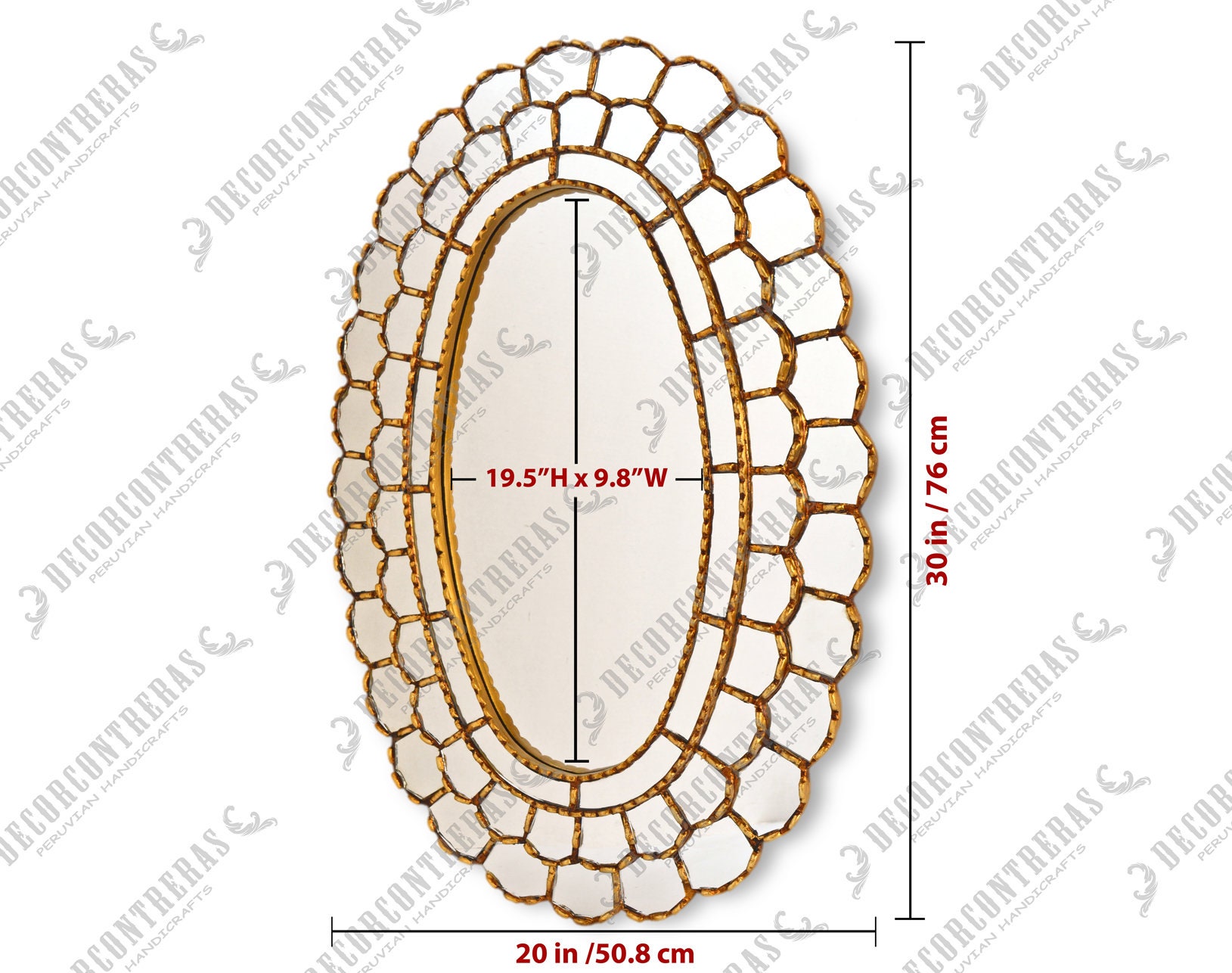 Gold Large Oval Mirror for wall Astral King Sun Etsy
