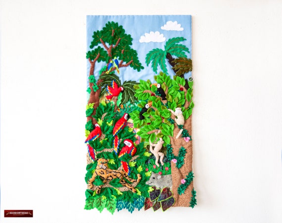 Handmade patchwork quilted wall art home decor | Peruvian embroidered fabric applique on wall hangings | valentines day gifts for him, her
