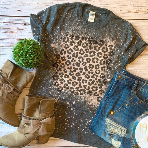 Leopard / CHEETAH / Leopard Print / Bleached Shirt / Bella - Etsy