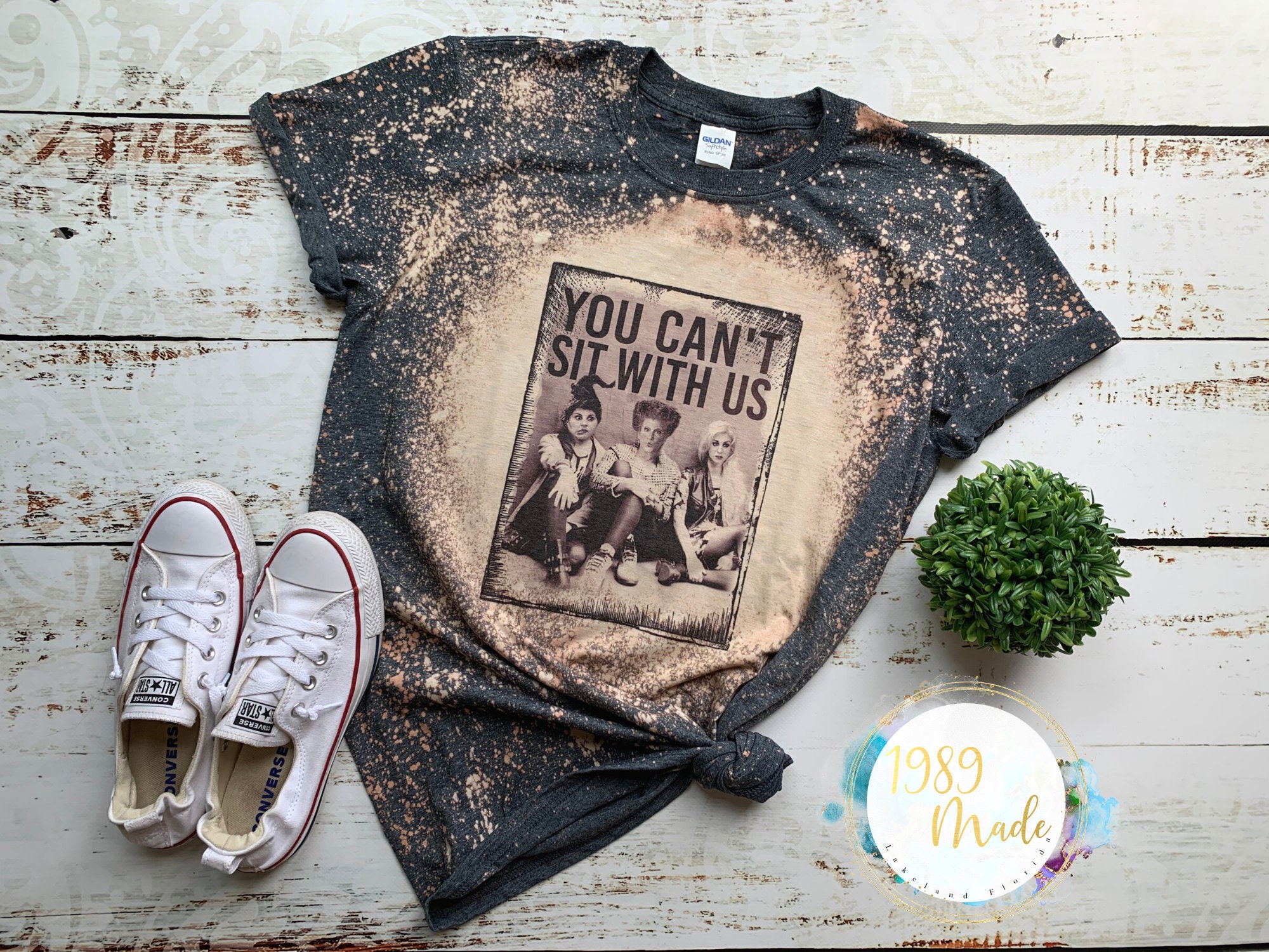 Hocus Pocus Bleach Dyed shirt, You can't sit with us shirt.