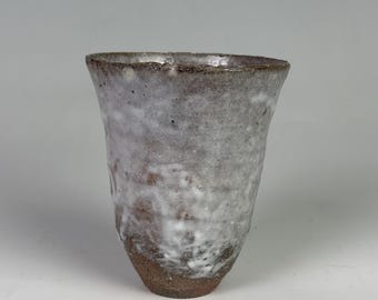 Wood Fired Tall Cup with Nuka (rice husk ash) glaze